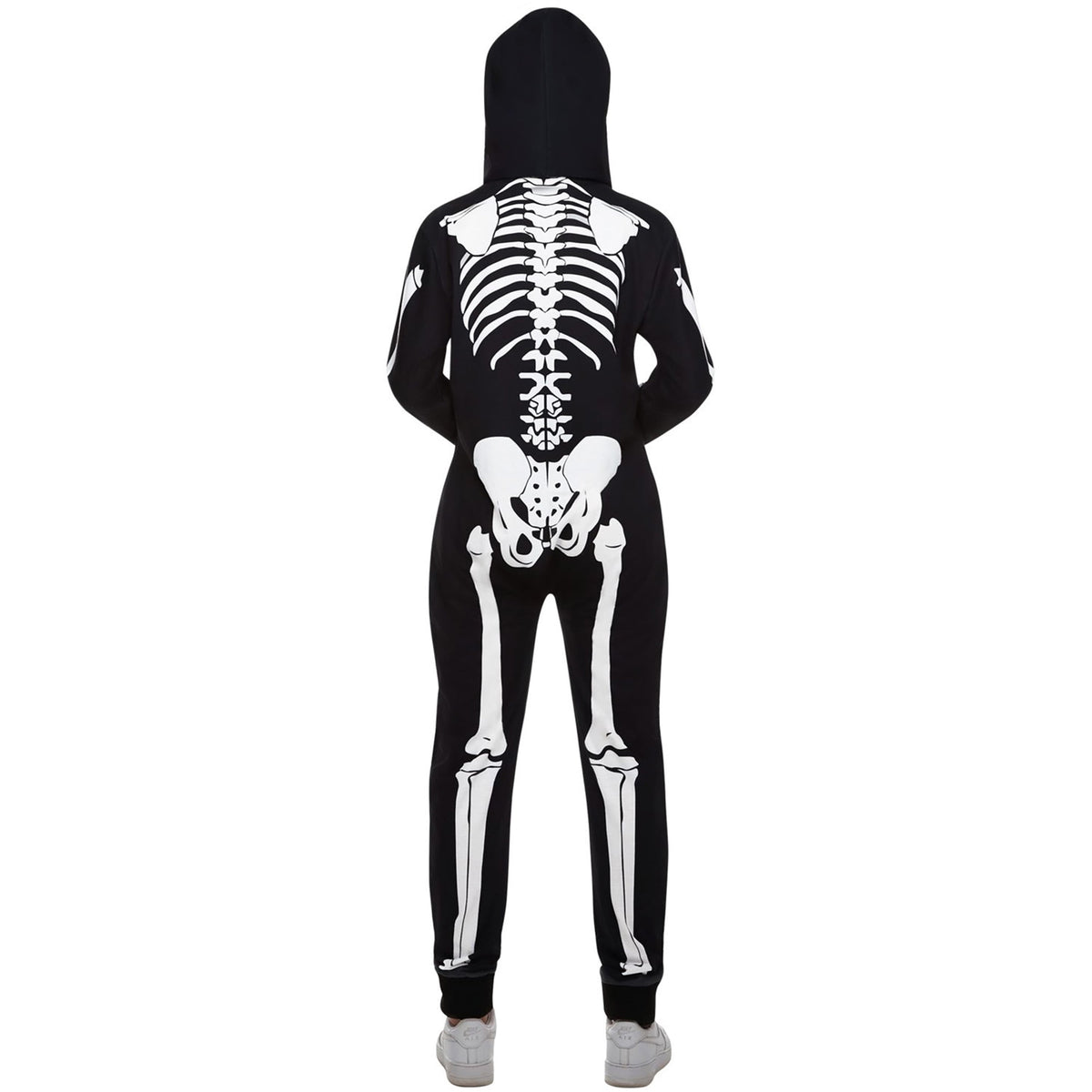  Womens Skeleton Costume Adult One Piece Halloween Pajama Jumpsuit Halloween black M