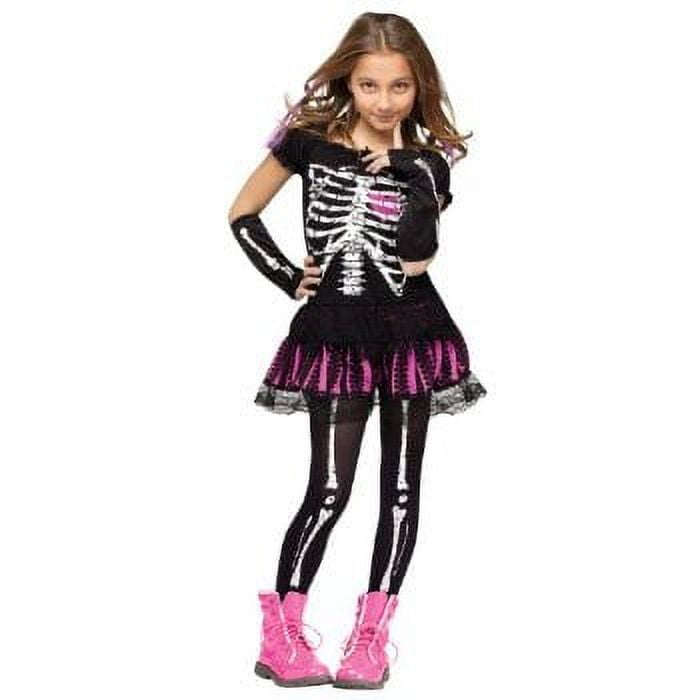 Sally Skelly Skeleton Girl's Halloween Fancy-Dress Costume for Child, S